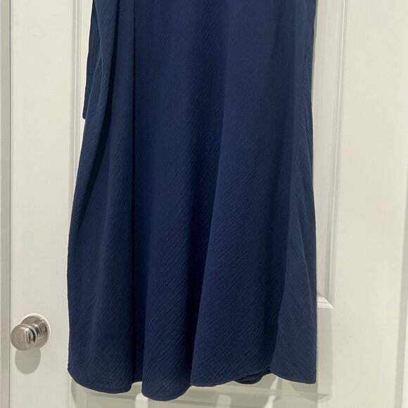 CASLON Women's Tie Waist Maxi Skirt Faux Wrap in Navy Cotton Gauze Size 1X - Picture 8 of 15